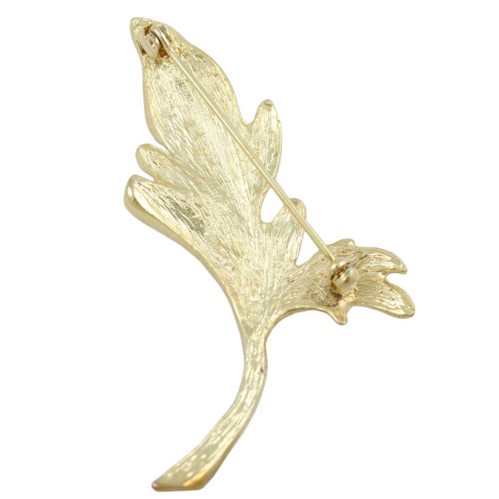 Back view of curled leaf brooch pin -  Lilylin Designs