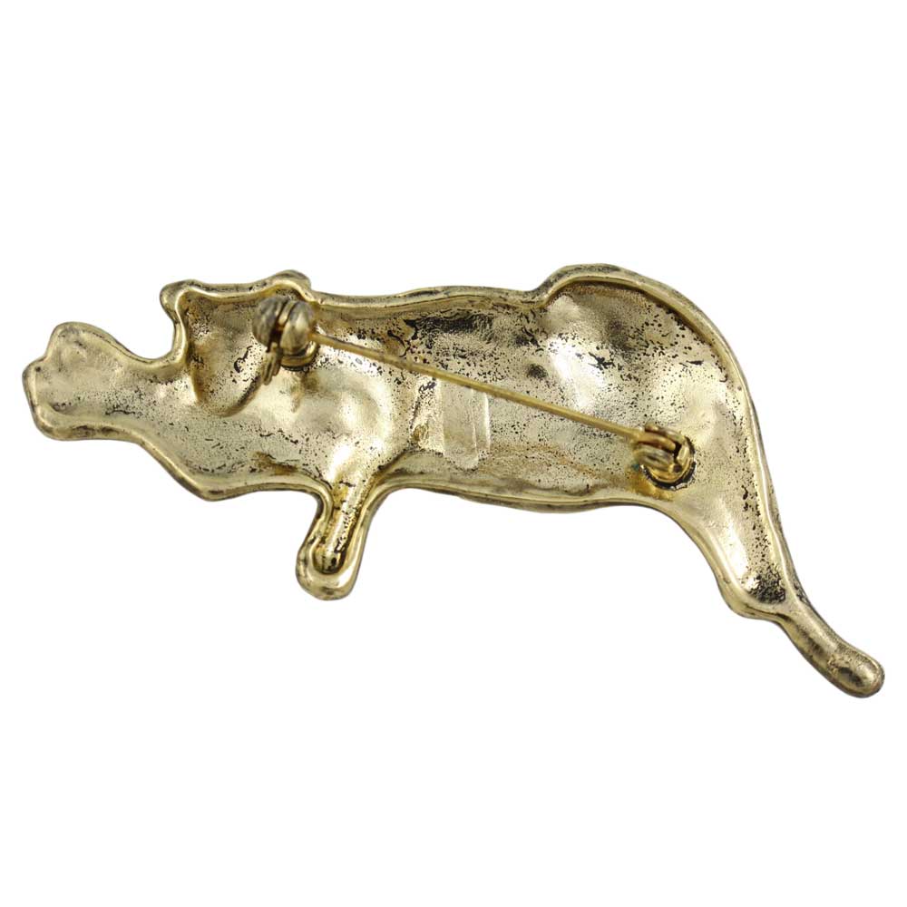 Back view of Cheetah Resting on Tree Branch Brooch Pin - Lilylin Designs