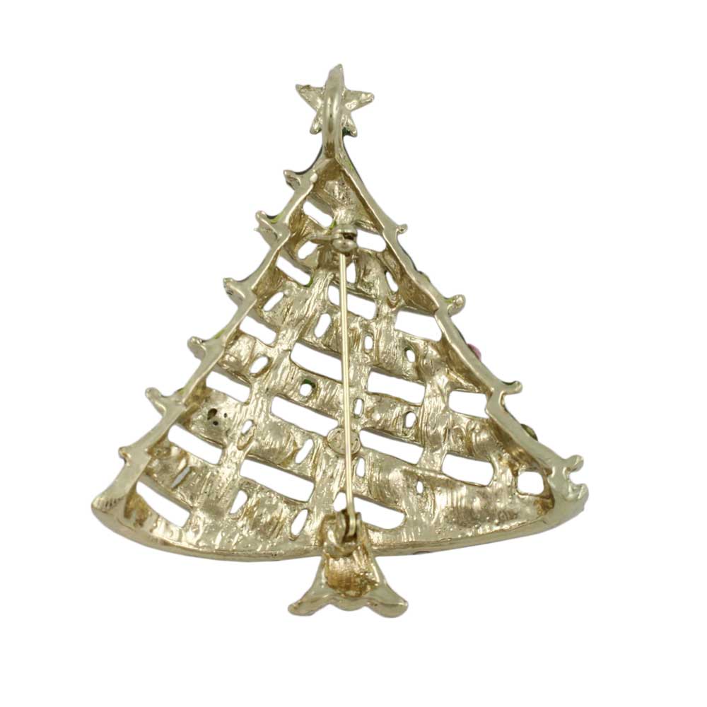 Back view of Large Light Green Christmas Tree Brooch Pin - Lilylin Designs