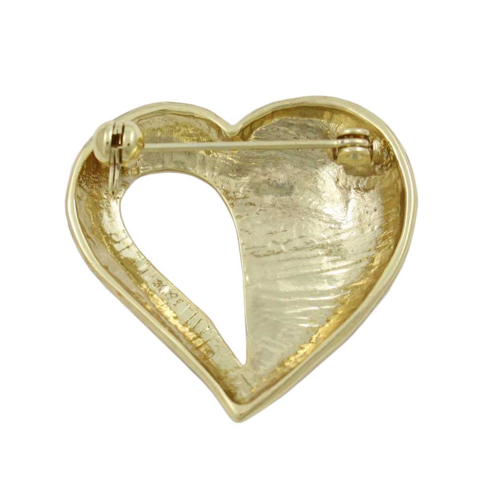 Back view of open heart with multiple red enamel hearts brooch pin - Lilylin Designs