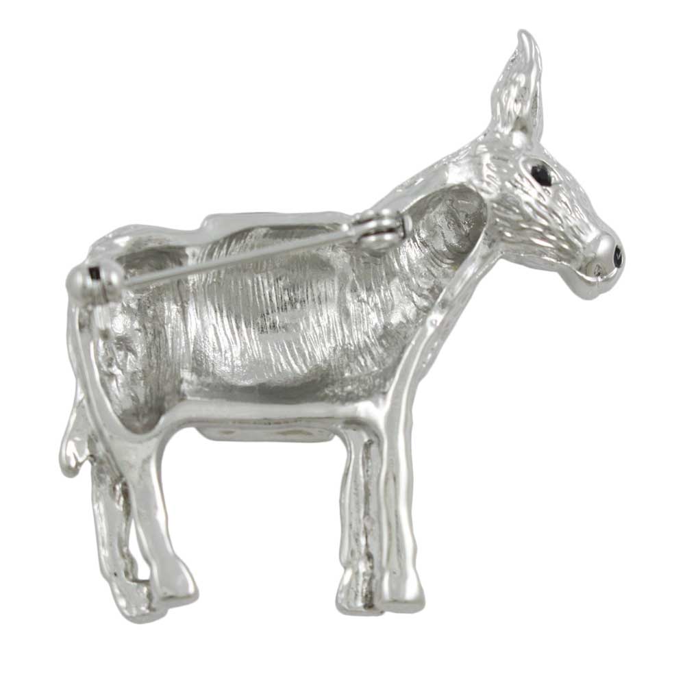 Back view of Red White Blue Patriotic Donkey Brooch Pin | Lilylin Designs
