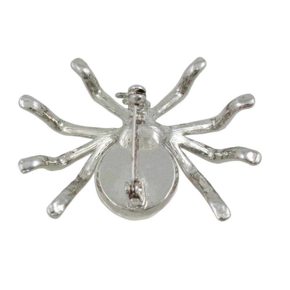 Back view of Spider with Large Pearl Body Brooch Pin - Lilylin Designs
