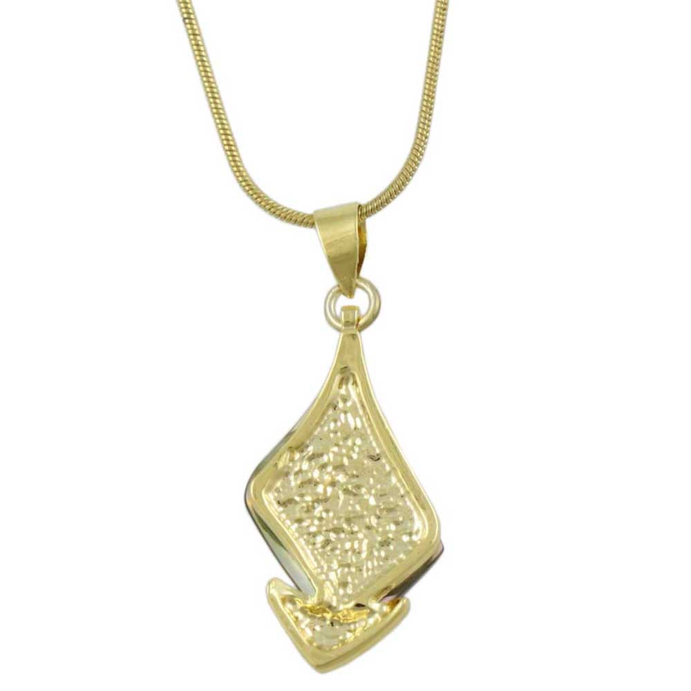 Back view of Natural Shell Sailboat Pendant on Gold  Chain - Lilylin Designs