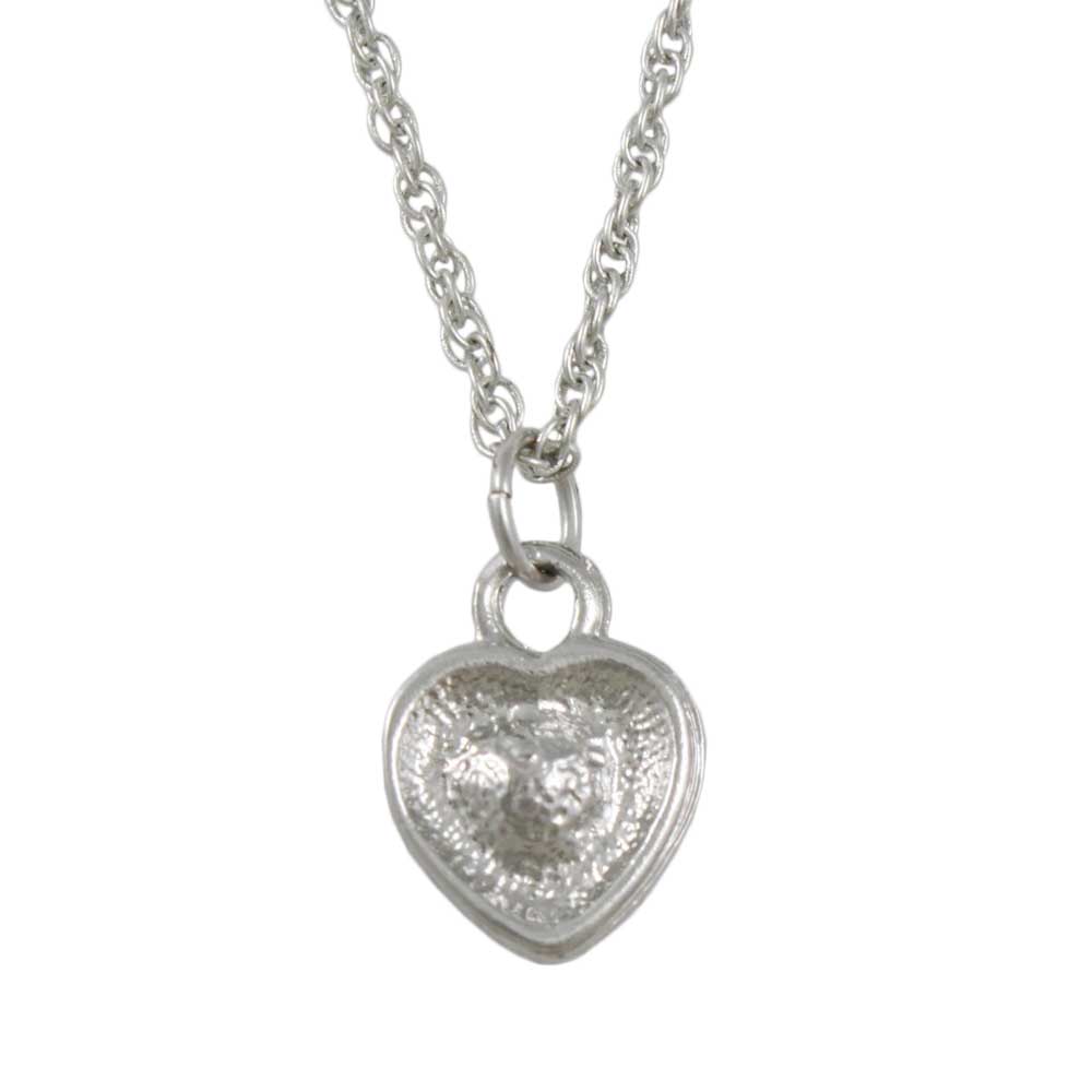Back view of Lilylin Designs Red Crystal Heart Pendant on Silver Chain 