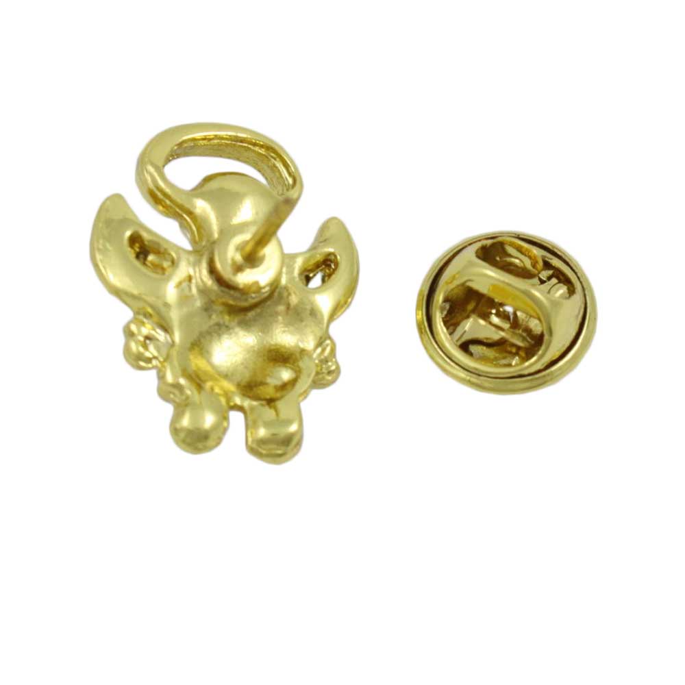 Back view of Small Gold Pearl Head Crystal Angel Lapel Tac Pin - Lilylin Designs