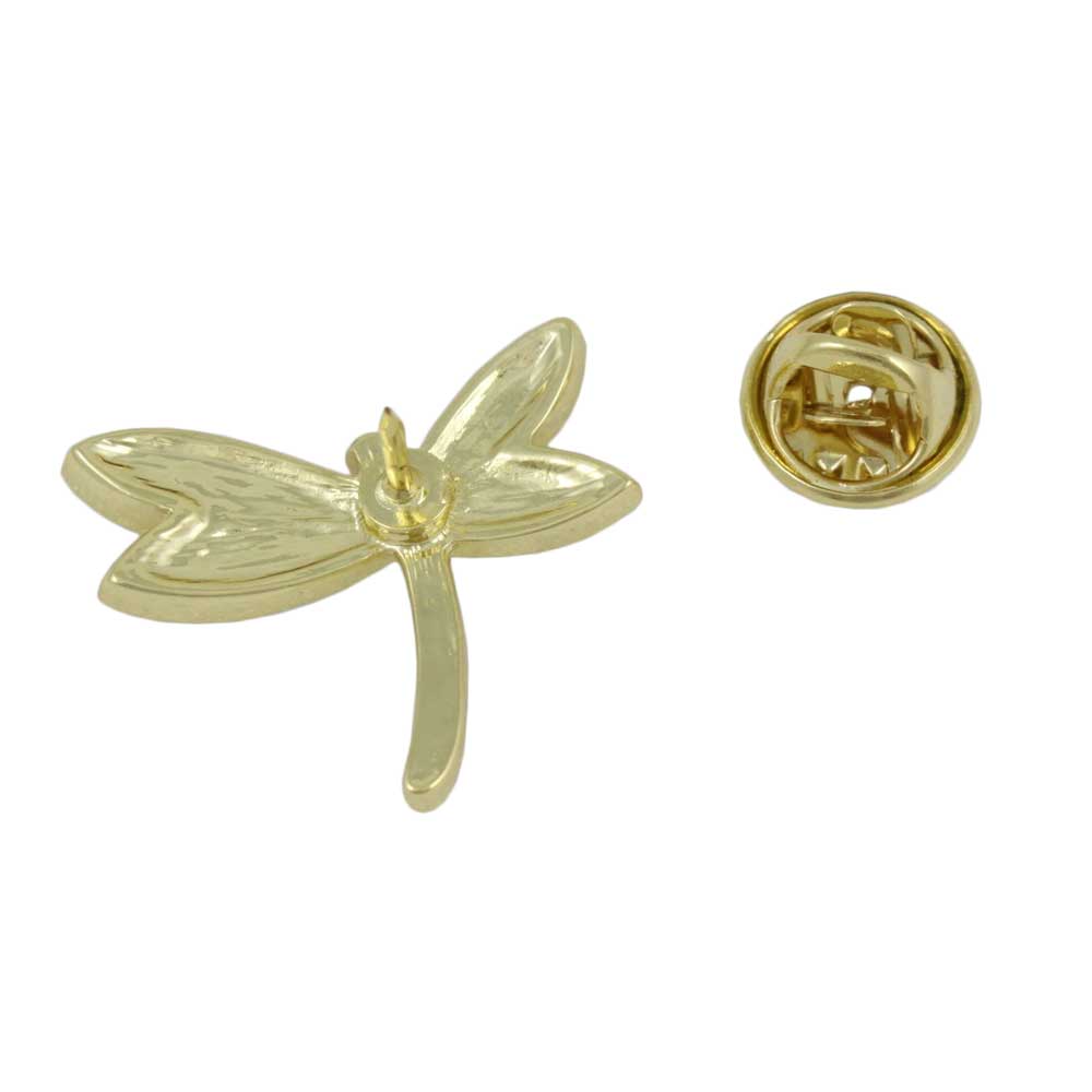 Back view of Small Red White and Blue Dragonfly Lapel Tac Pin - Lilylin Designs