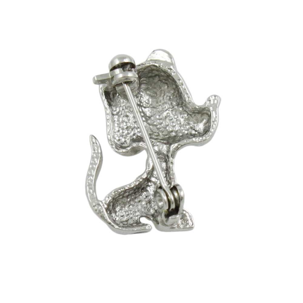 Back view of Small Crystal Big Head Puppy Dog Brooch Pin - Lilylin Designs