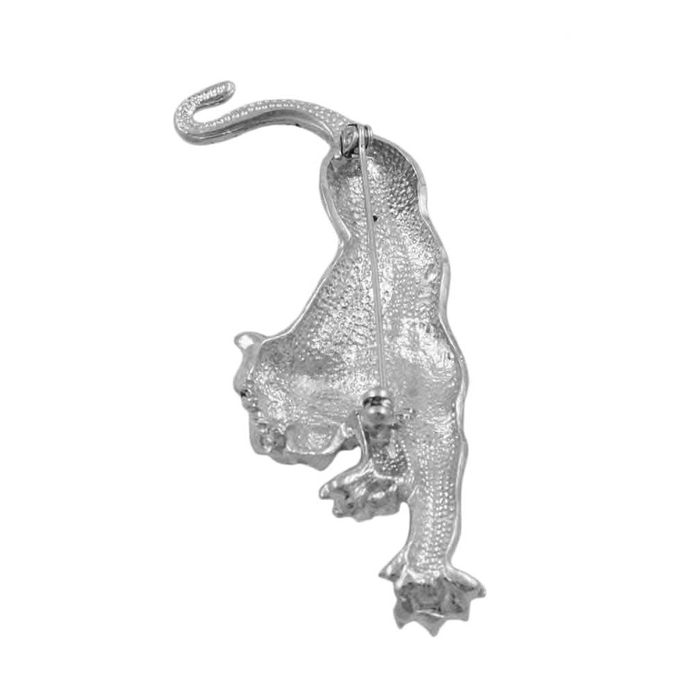 Back view of Silver with Black Stripes Tiger on the Prowl Brooch Pin - Lilylin Designs