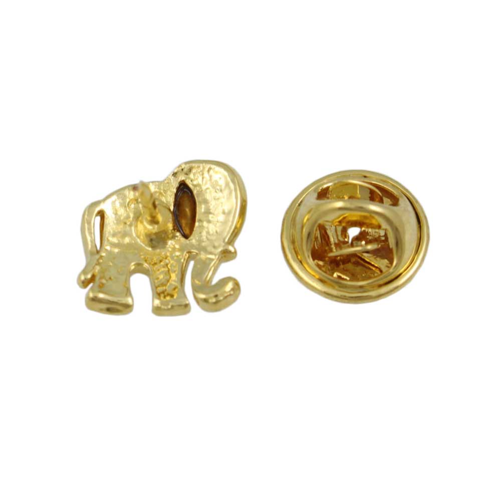 Back view of Tiny Crystal Elephant Lapel Tac Pin - Lilylin Designs