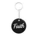 Black Resin Keychain with White Faith - Lilylin Designs