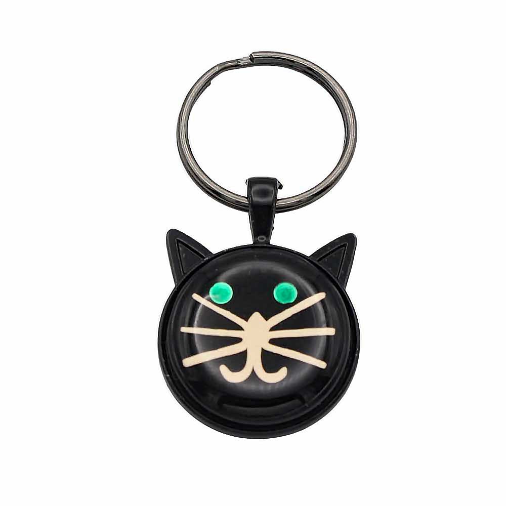 Black cat keychain and bag charm on white background - Lilylin Designs