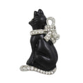 Black cat with large crystal bow pin - Lilylin Designs