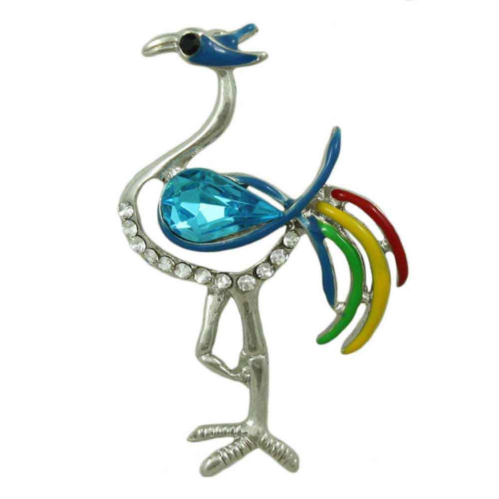 Lilylin Designs Blue Heron with Colorful Enamel Tail Brooch Pin