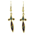 Dark and Light Blue Cloisonne Spear Pierced Earring - CE223BL - Lilylin Designs