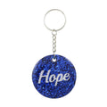 Blue Resin Keychain with White Hope - Lilylin Designs
