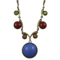 Large Round Blue Stone with Assorted Stones Necklace - Lilylin Designs