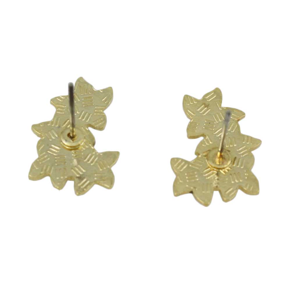 Blue Cloisonne Forget Me Not Flowers Pierced Earring - CE204BL - Lilylin Designs
