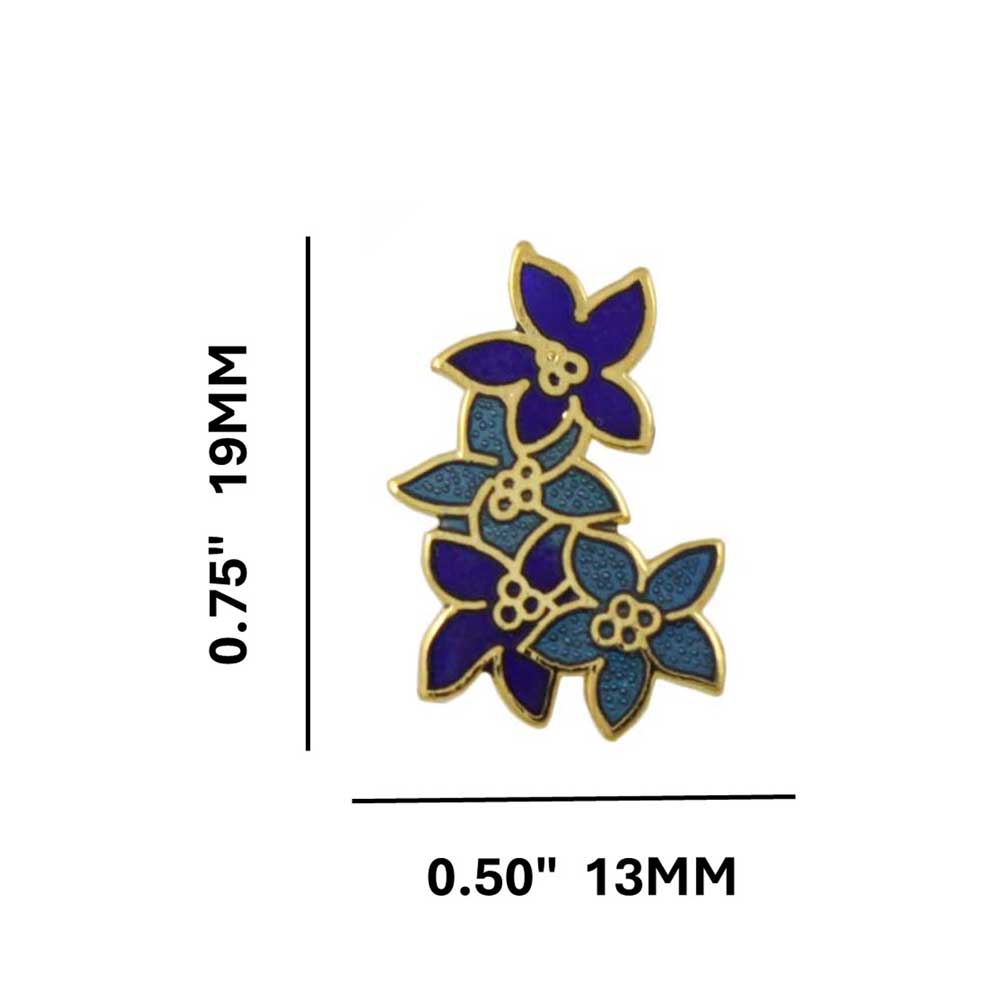Blue Cloisonne Forget Me Not Flowers Pierced Earring - CE204BL - Lilylin Designs