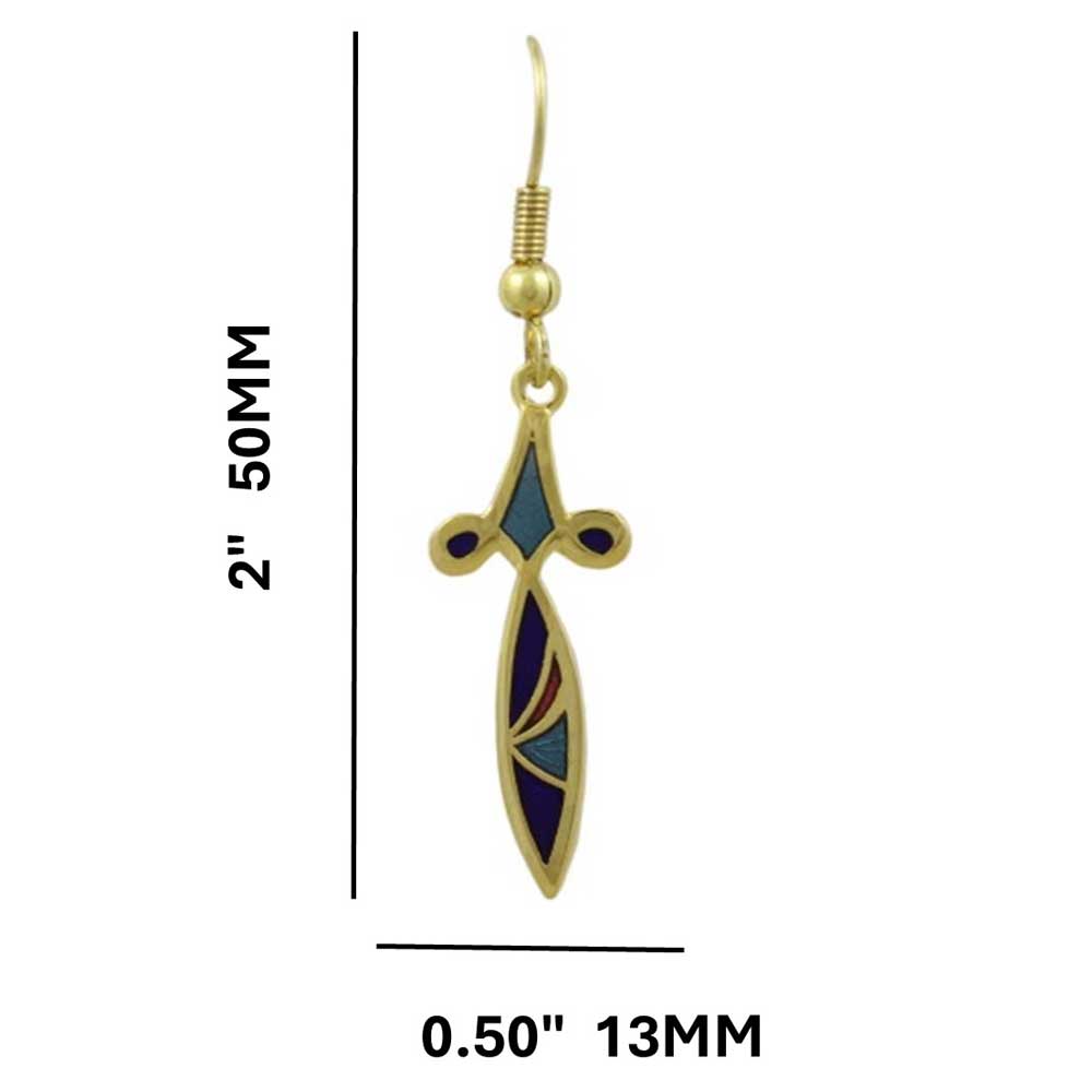 Dark and Light Blue Cloisonne Spear Pierced Earring - CE223BL - Lilylin Designs