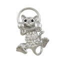 Crystal Cat Peeping Through Hoop Brooch Pin - Lilylin Designs