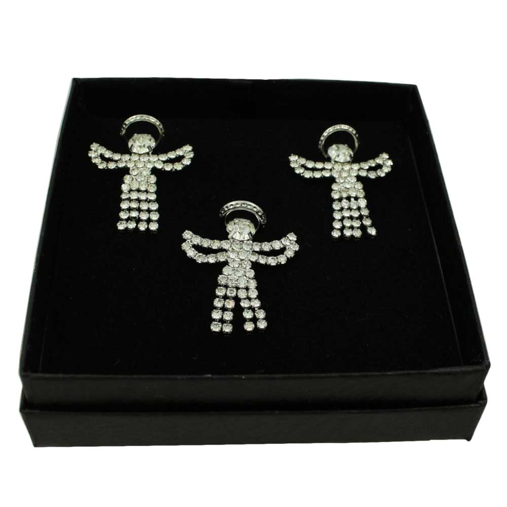 Crystal Guardian Angel Tac Pin with Matching Earring Gift Set - Lilylin Designs