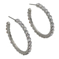 Clear crystal hoop earrings with white background - Lilylin Designs