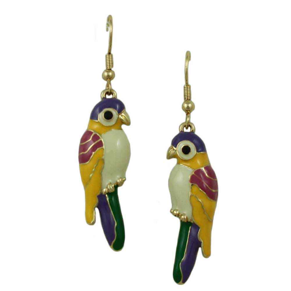 Lilylin Designs Bright Colorful Enamel Dangling Parrot Earring