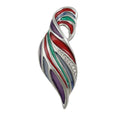 Colorful Enamel and Crystal Wave Brooch Pin - Lilylin Designs