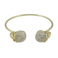 Large Crystal Skulls Thin Gold - tone Bangle - Lilylin Designs