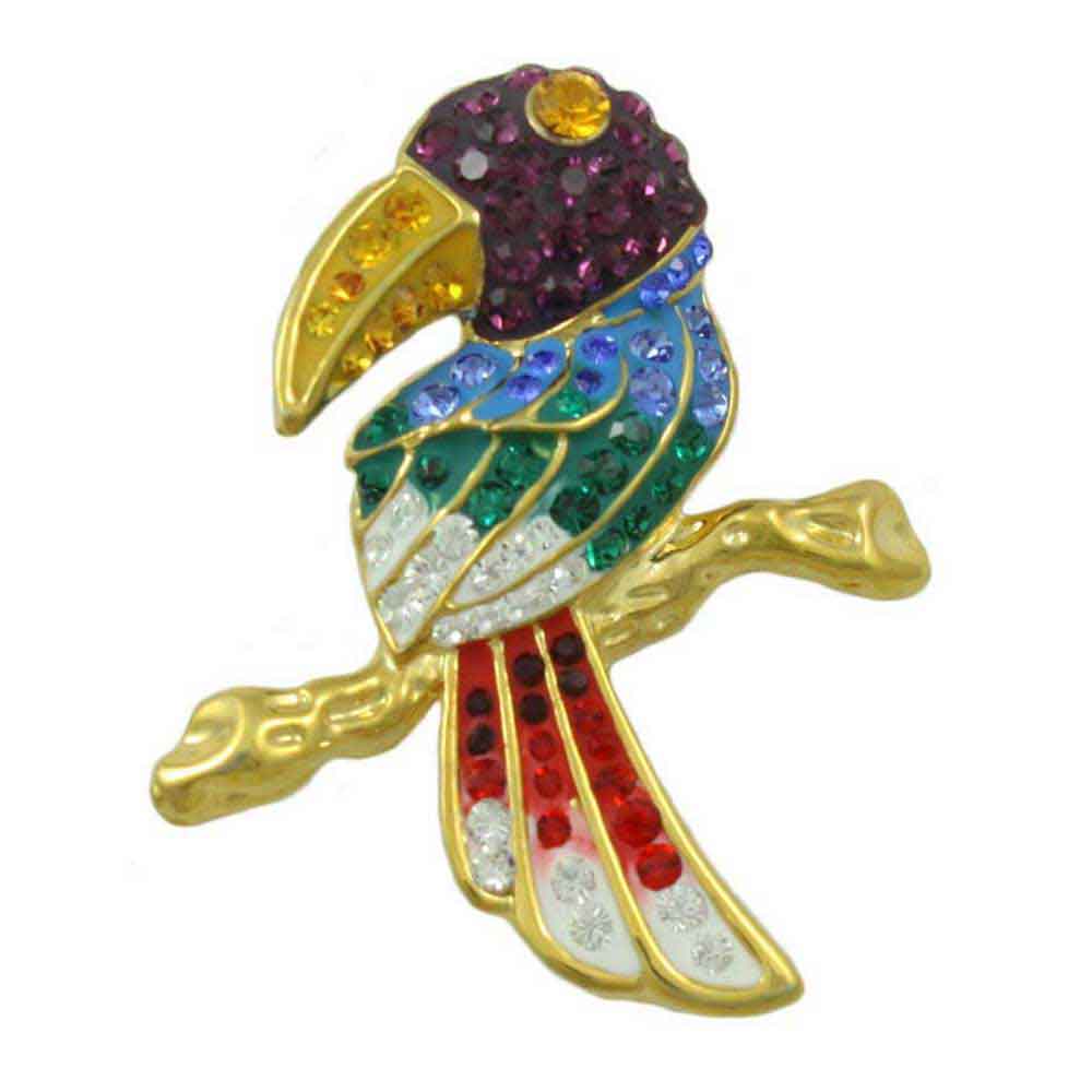 Lilylin Designs Toucan Brooch Pin with Colorful Crystals
