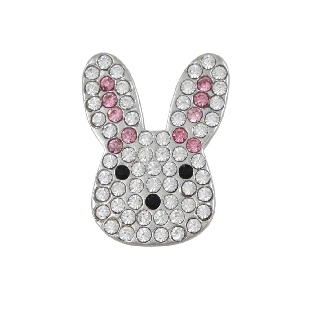 Small Crystal Bunny Head Lapel Tac Pin - Lilylin Designs