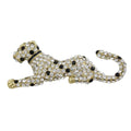 Cheetah Brooch Pin with Black and Clear Crystal Spots - Lilylin Designs