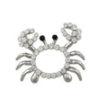 Small Crystal Crab with Black Eyes Brooch Pin - Lilylin Designs