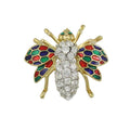 Crystal Fly with Colorful Enamel Wings Brooch Pin - Lilylin Designs