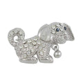 Crystal Puppy Dog with Silver Ball Brooch Pin - Lilylin Designs