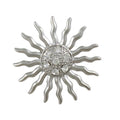 Crystal Sun Brooch Pin with Clear Crystals - Lilylin Designs