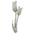 Light Yellow Crystal Pair of Tulips Flower Brooch Pin - Lilylin Designs