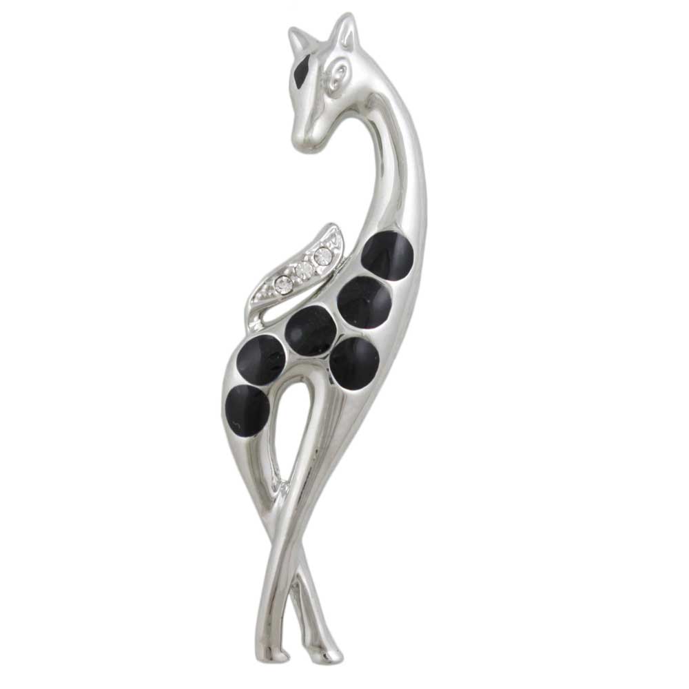 Giraffe with Black Enamel Spots Brooch Pin - DPRA617 - Lilylin Designs