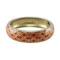 Red and Orange Diamond Pattern Hinged Bangle - BG528 - Lilylin Designs