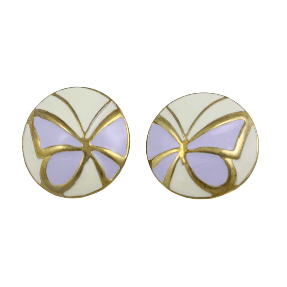 Lilylin Designs Light Purple Butterfly Button Pierced Earring