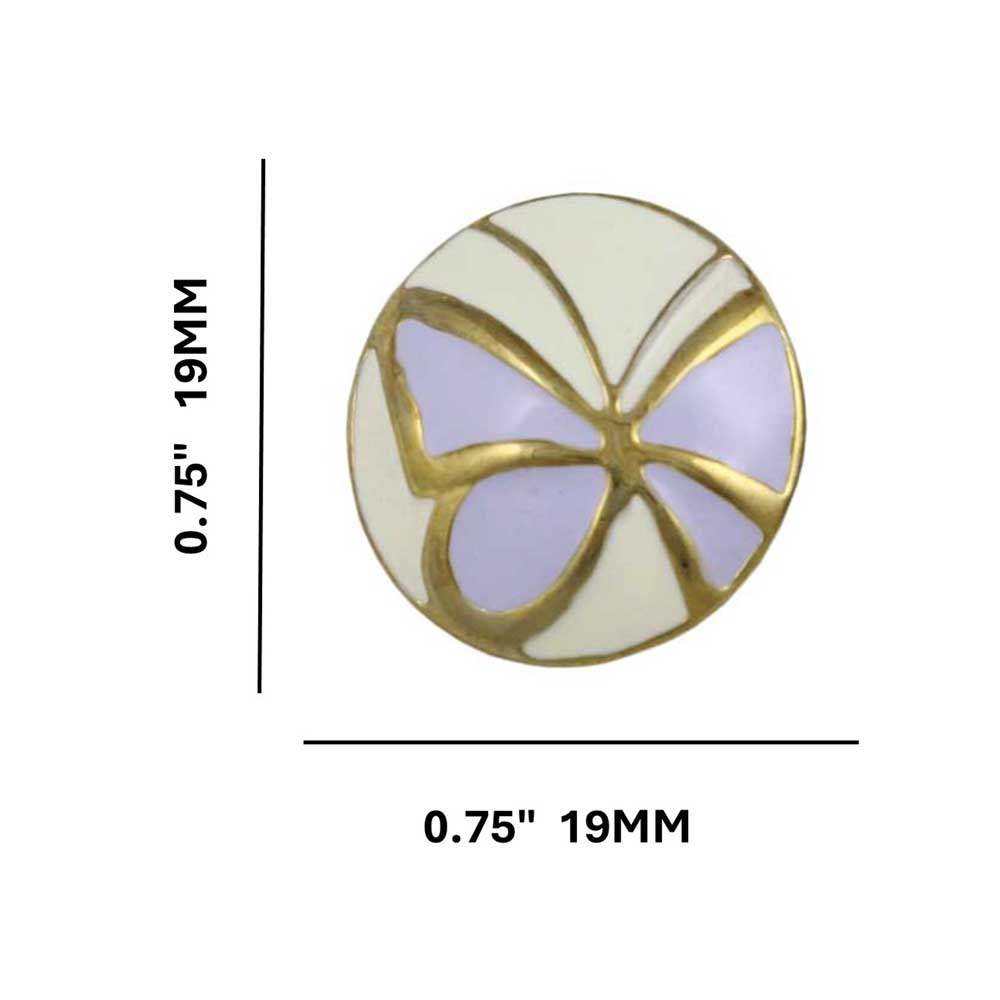 Light Purple Butterfly Button Pierced Earring - EQ105 - Lilylin Designs