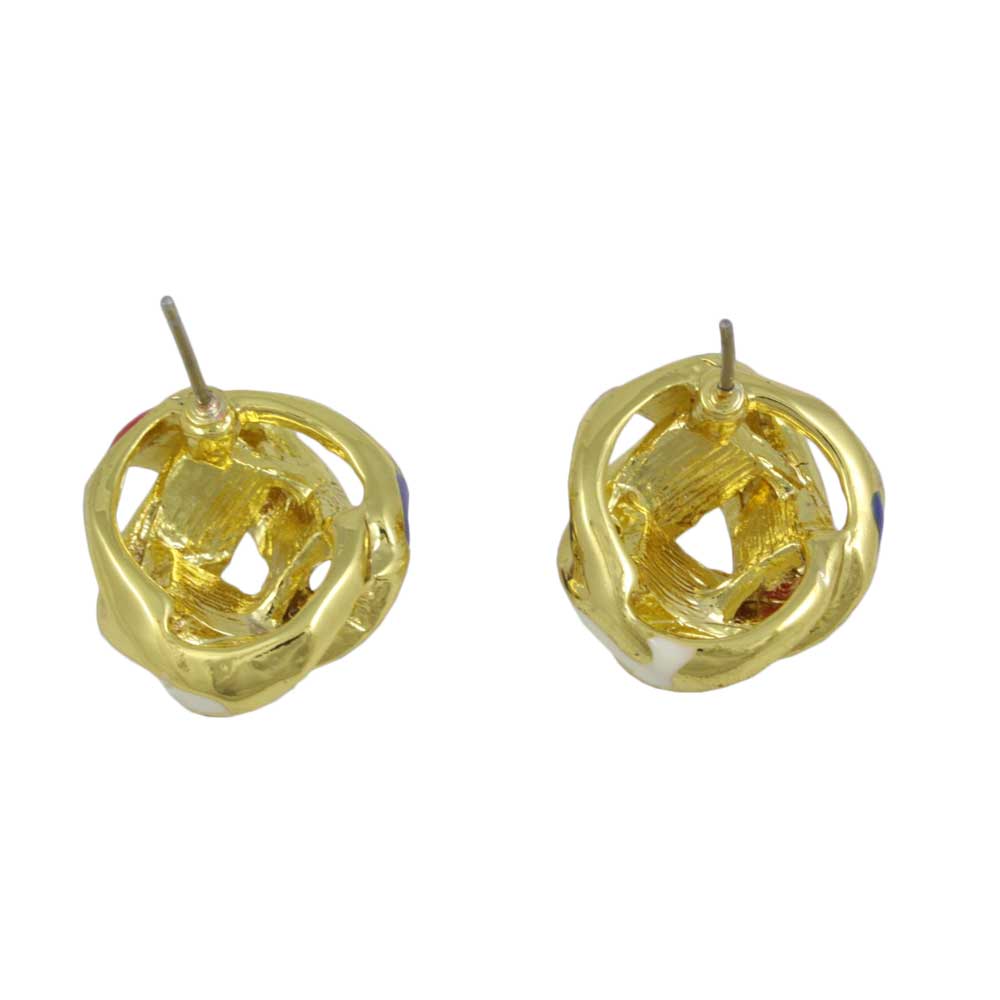 Patriotic Red White Blue Love Knot Pierced Earring - EQ215RB - Lilylin Designs