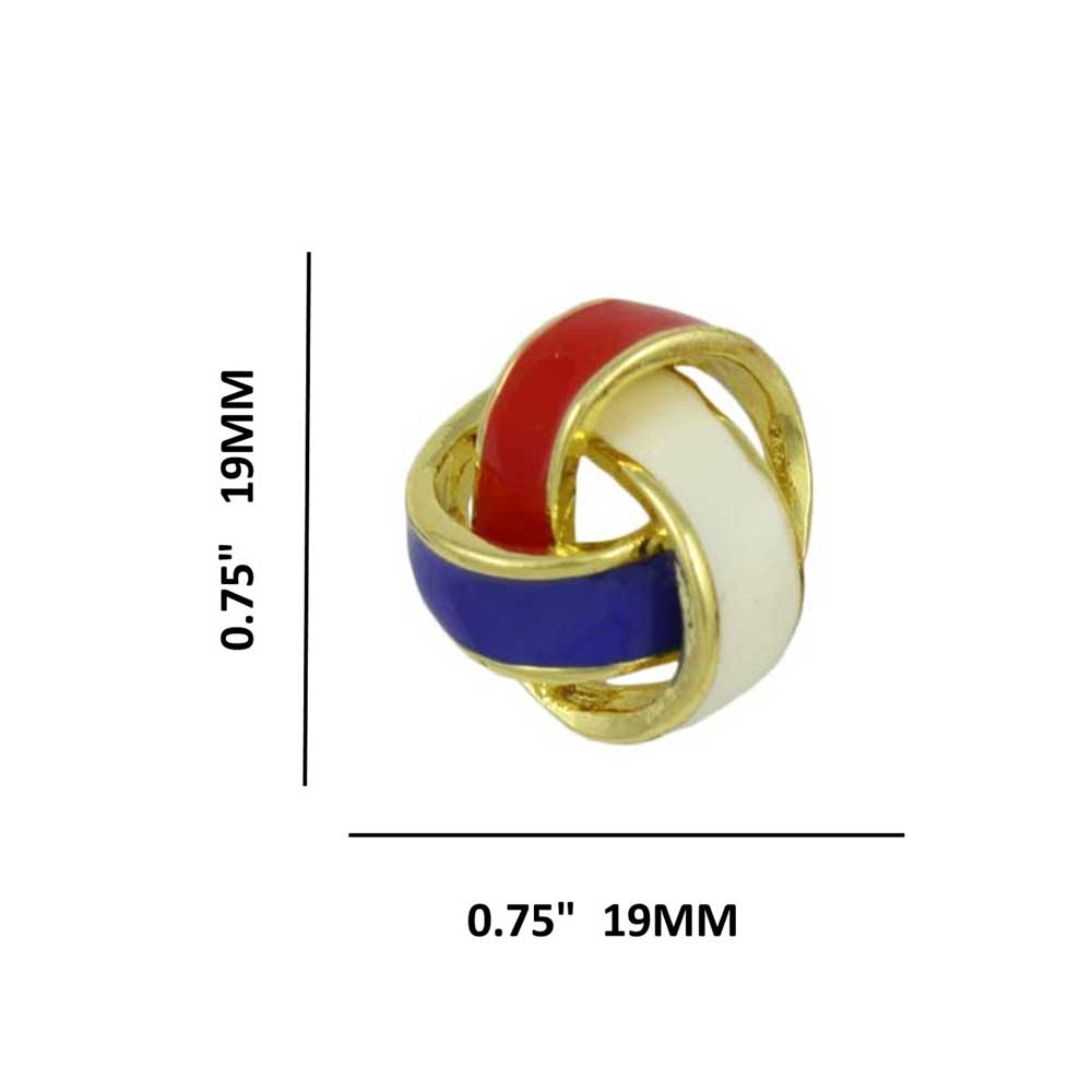 Patriotic Red White Blue Love Knot Pierced Earring - EQ215RB - Lilylin Designs