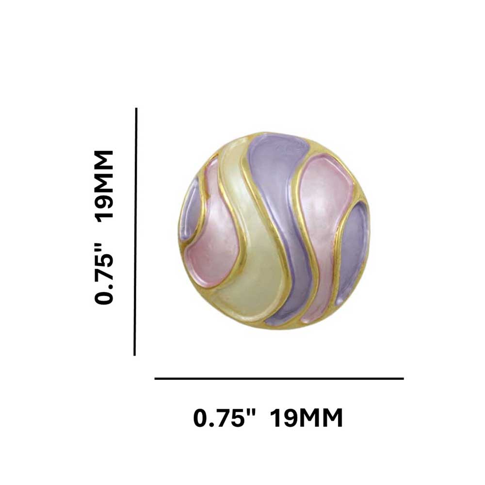 Pastel Enamel Striped Dome Pierced Earring - EQ440 - Lilylin Designs