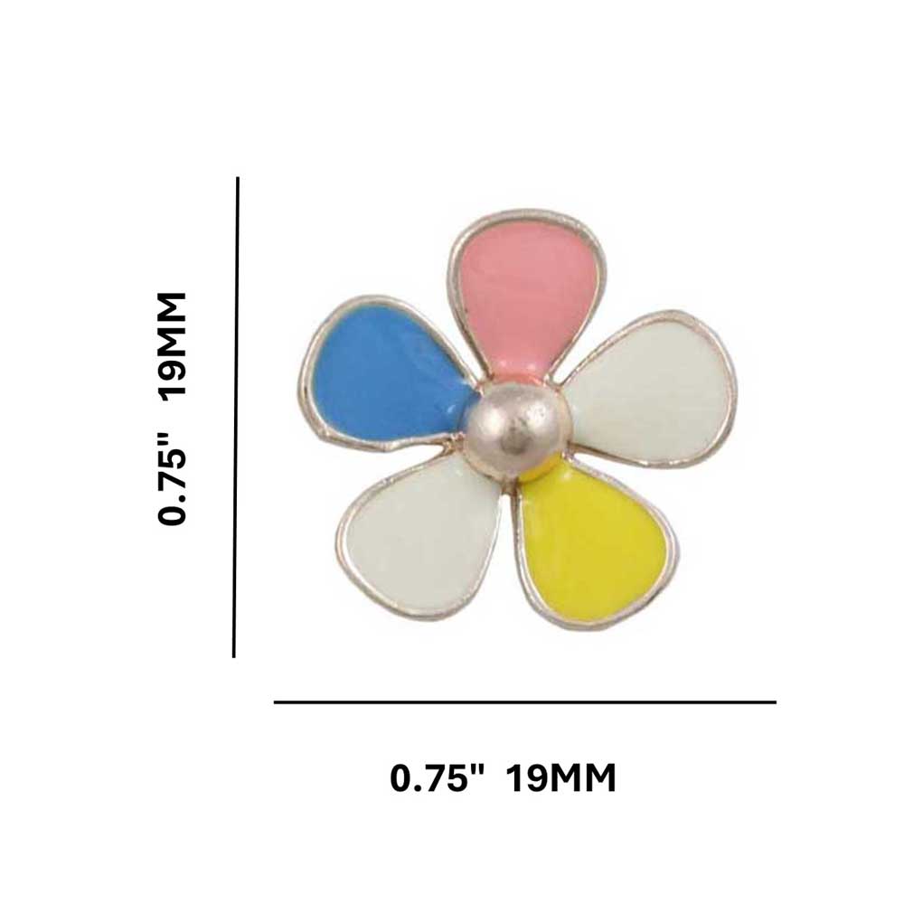 Pastel Enamel Daisy Flower Pierced Earring - EQ501 - Lilylin Designs