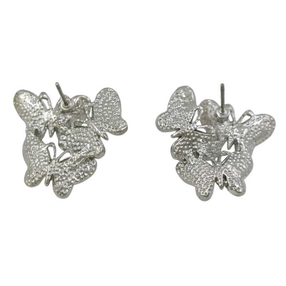 3 Pastel Enamel Butterflies Pierced Earring - FAP281E - Lilylin Designs