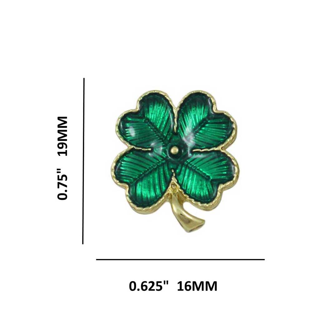 Green Enamel Lucky 4 Leaf Clover Pierced Earring - FE115 - Lilylin Designs