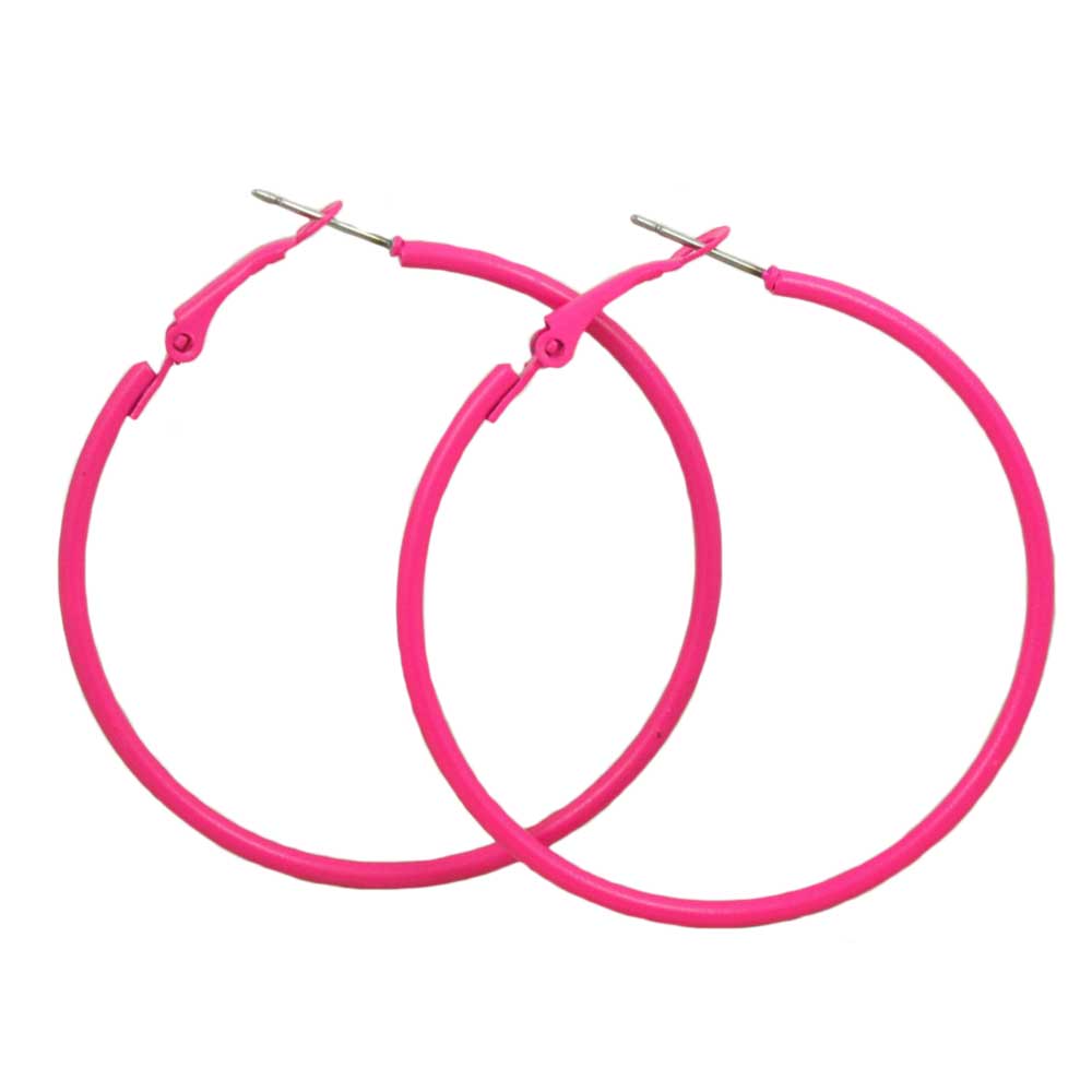 Lilylin Designs 2" Medium Hot Pink Hoop Pierced Earring
