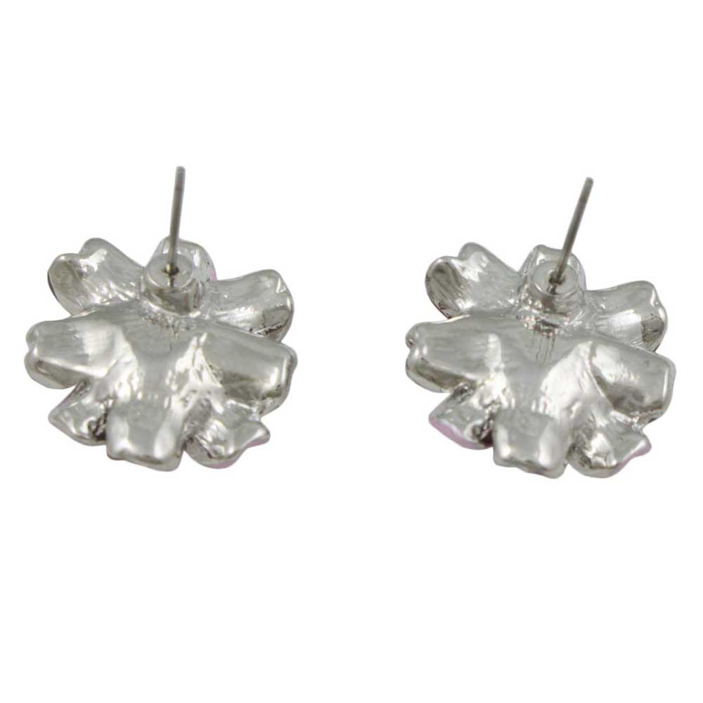 Light and Dark Purple Enamel Flower Pierced Earring - FE312 - Lilylin Designs