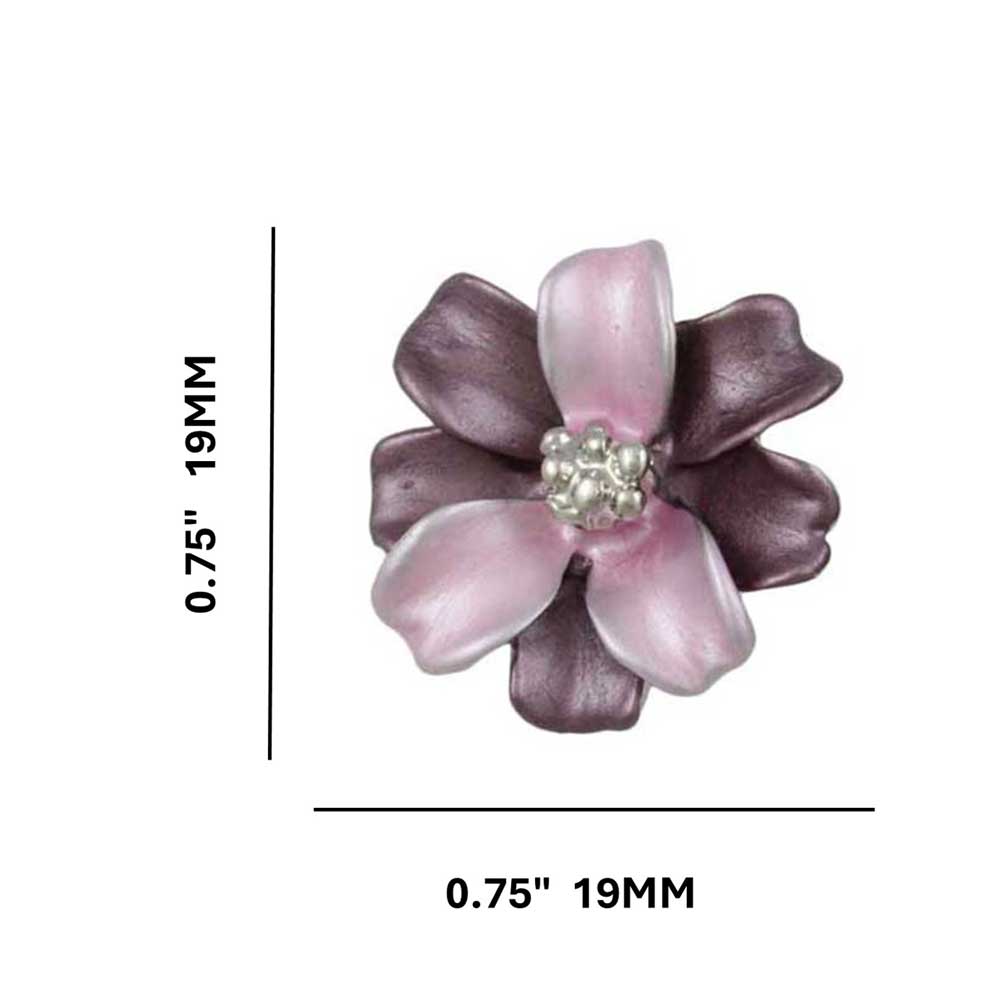 Light and Dark Purple Enamel Flower Pierced Earring - FE312 - Lilylin Designs